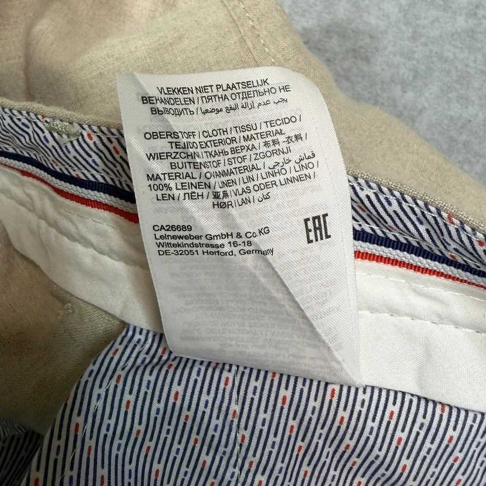 Brax Evans 100% Linen Men's 36x34 Beige Casual Business Dress Pants Summer